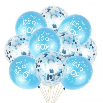 Erkek Bebek 10 lu Helyum Balon