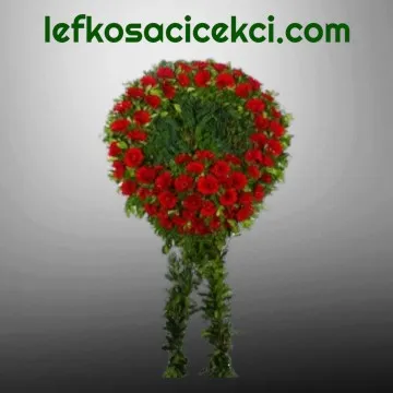 Ayaklı Kırmızı Cenaze Çelenk